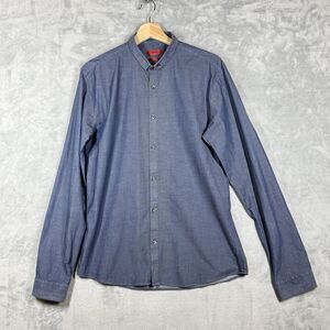 Hugo Boss Erren Slim Fit Shirt Mens Medium Blue Button Up Style 50309390